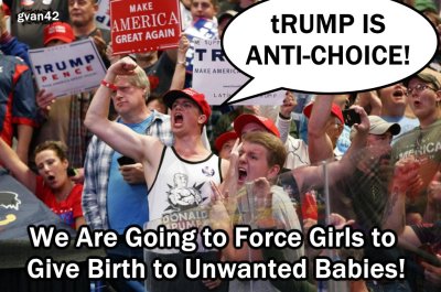 Trump is Anti Choice - Screaming Follower MEME #Vote4Joe - gvan42